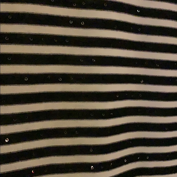 Express - Navy 3/4 Sleeve Striped Fitted Dress (M) - Picture 2 of 4